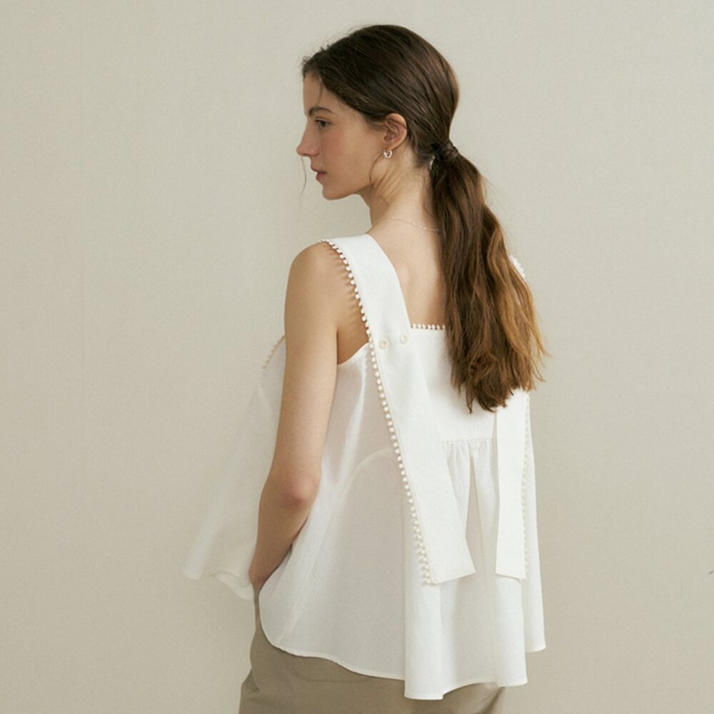 OLIVE CLOTHING - Cream and White Blouse - Picture 2 of 4